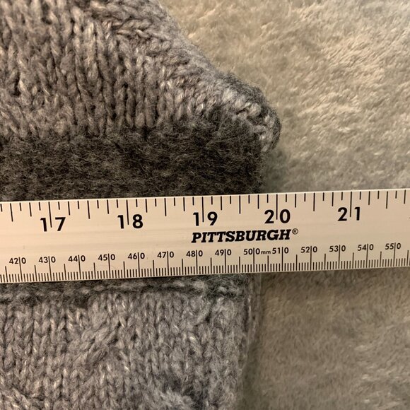 Ruby Moon Women Minimalist Cozy Soft Lagenlook Wool Blend Striped Sweater L Gray - Picture 7 of 10